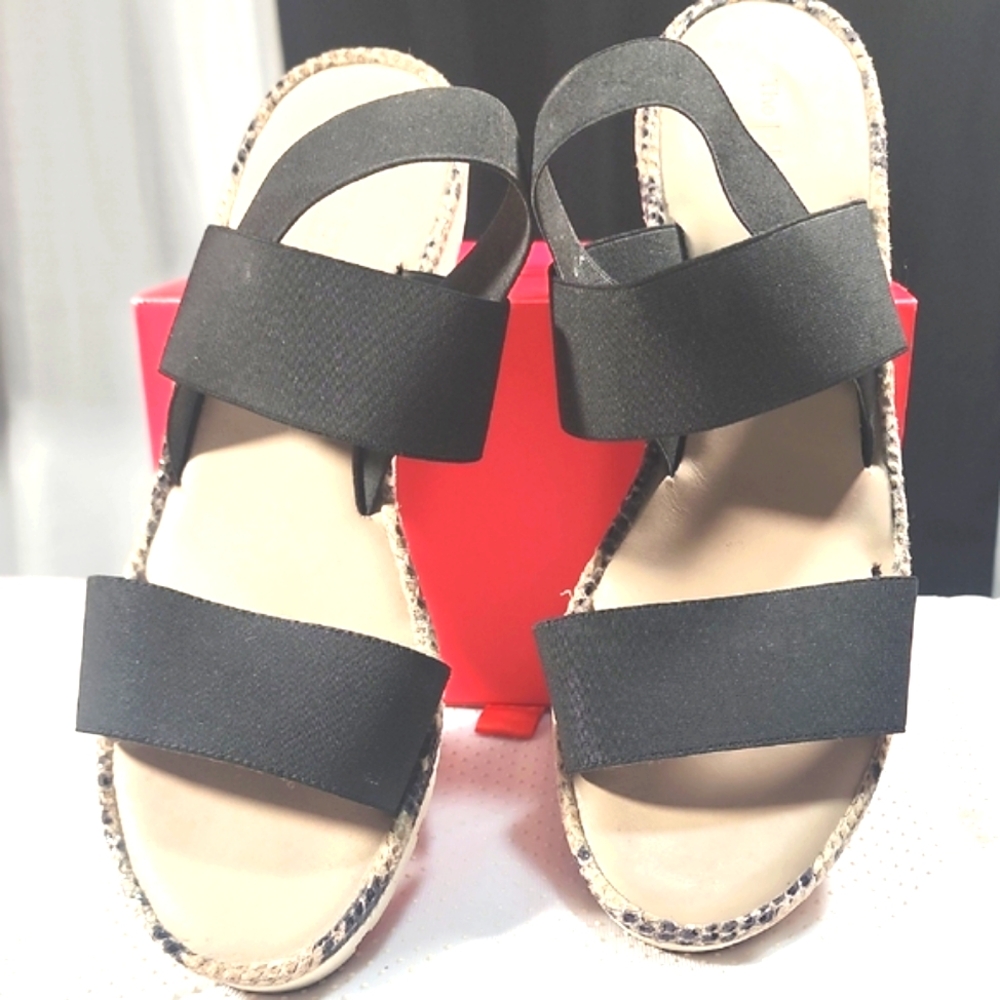 The Flexx Stylish Elastic Straps Black Sandals. 8.5